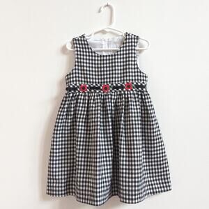 Florence Eiseman Dress Girls Sz 4T Black Gingham Classic Boutique